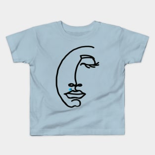 Line drawing sleeping face - a moment of peace Kids T-Shirt